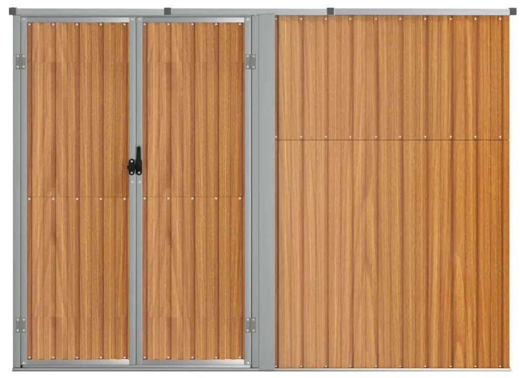 Abrigo p/ ferramentas jardim aço galvanizado castanho
