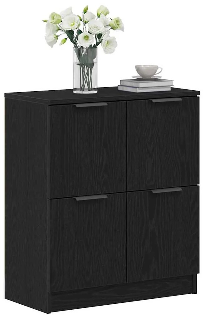 Buffet de Carvalho Preto vidaXL - 60 x 30 x 70 cm - Feito de Madeira G