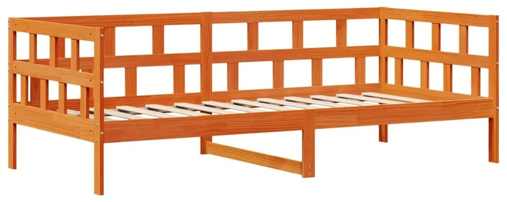 Sofá-cama com gavetas sem colchão 90x190cm madeira castanho-mel