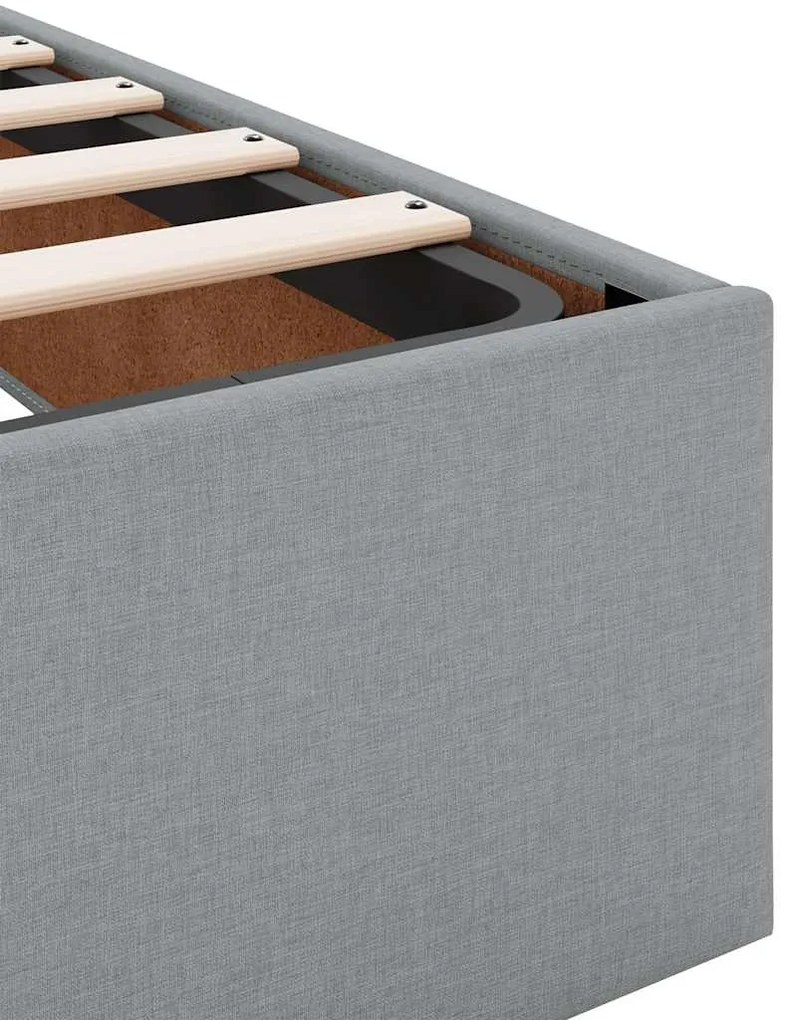 Estrutura de cama otomana sem colchão 160x200 cm cinzento-claro