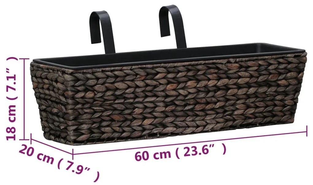 Floreiras de pendurar 2 pcs jacinto de água castanho