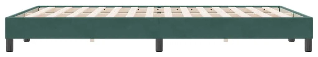 Estrutura de cama sem colchão 140x220 cm veludo verde-escuro