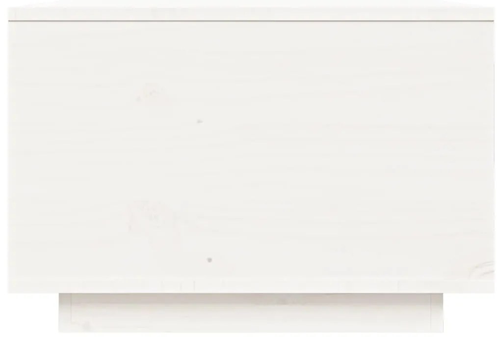 Mesa de centro 80x80x35,5 cm madeira de pinho maciça branco