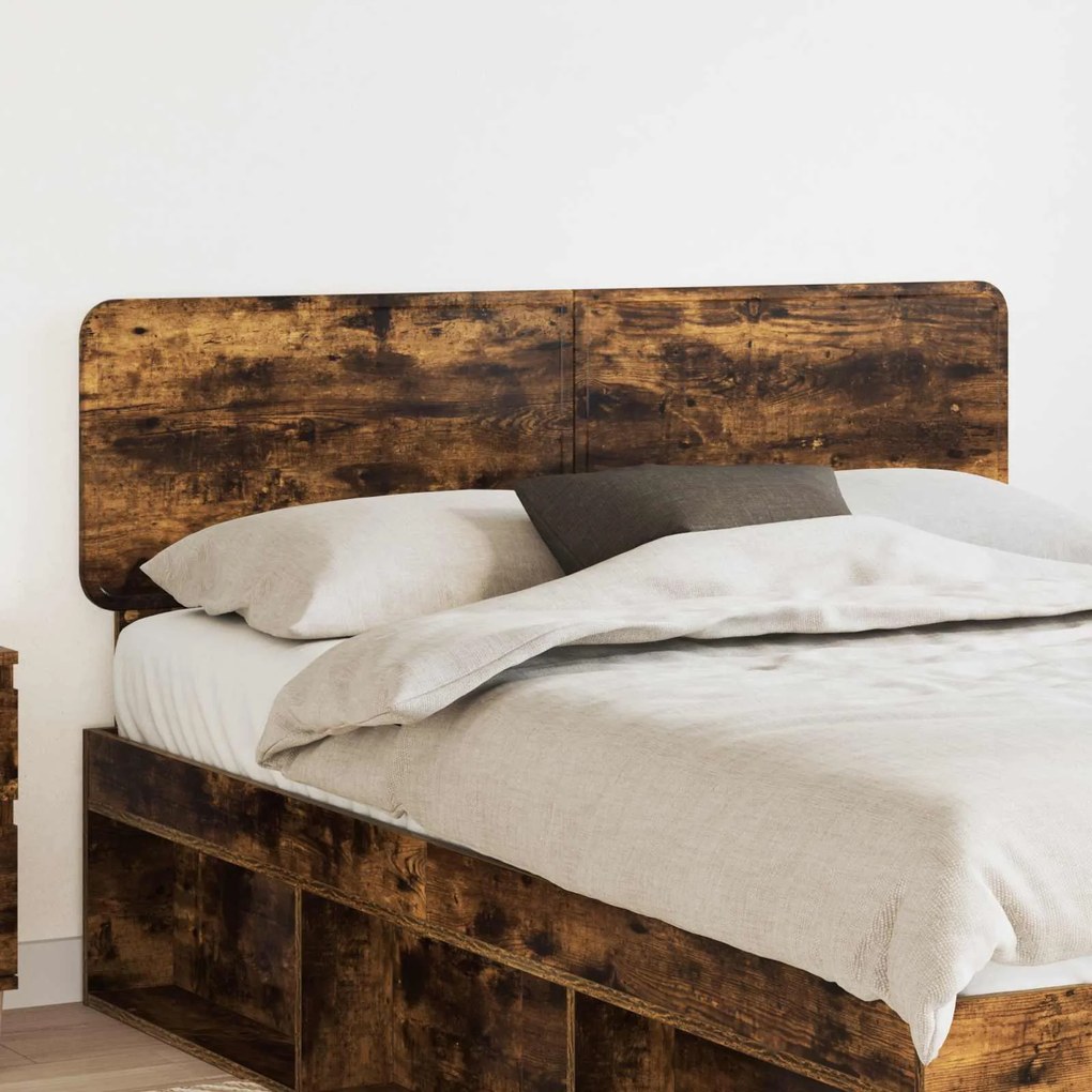 vidaXL Cabeceira Carvalho Defumado 150 cm Madeira processada
