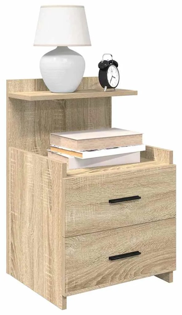 vidaXL Mesas de cabeceira 2 peças com 2 gavetas carvalho Sonoma 40x36,5x62 cm
