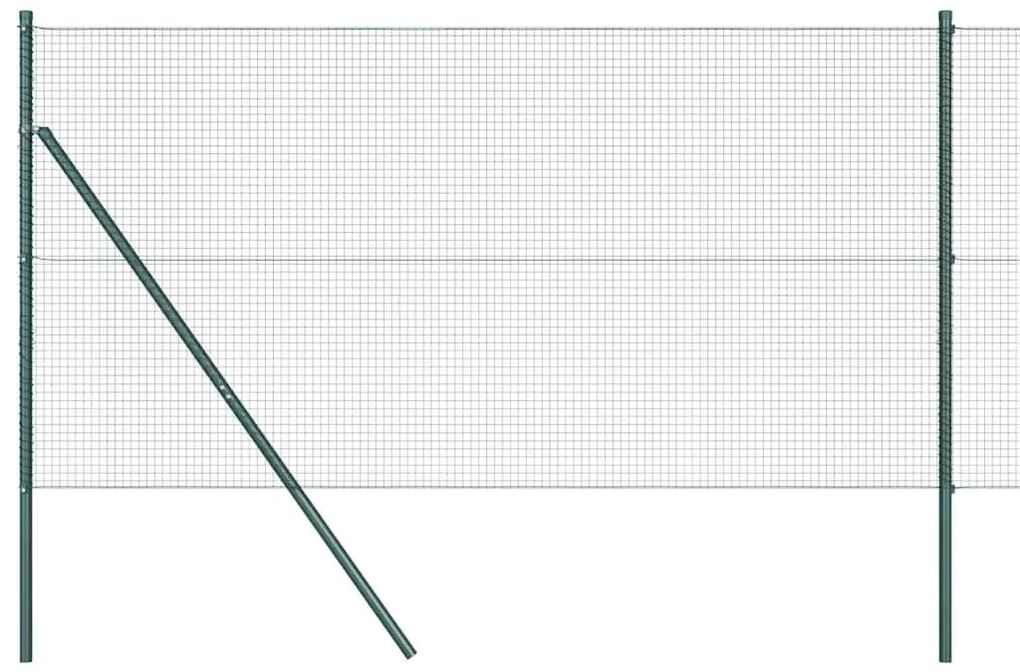 Cerca de Fio Soldado com 13 Postes Verde 1.2x25 m Aço