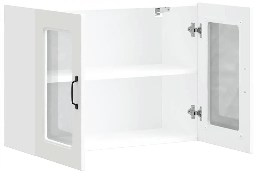 Armário de parede de cozinha porta vidro Kalmar branca
