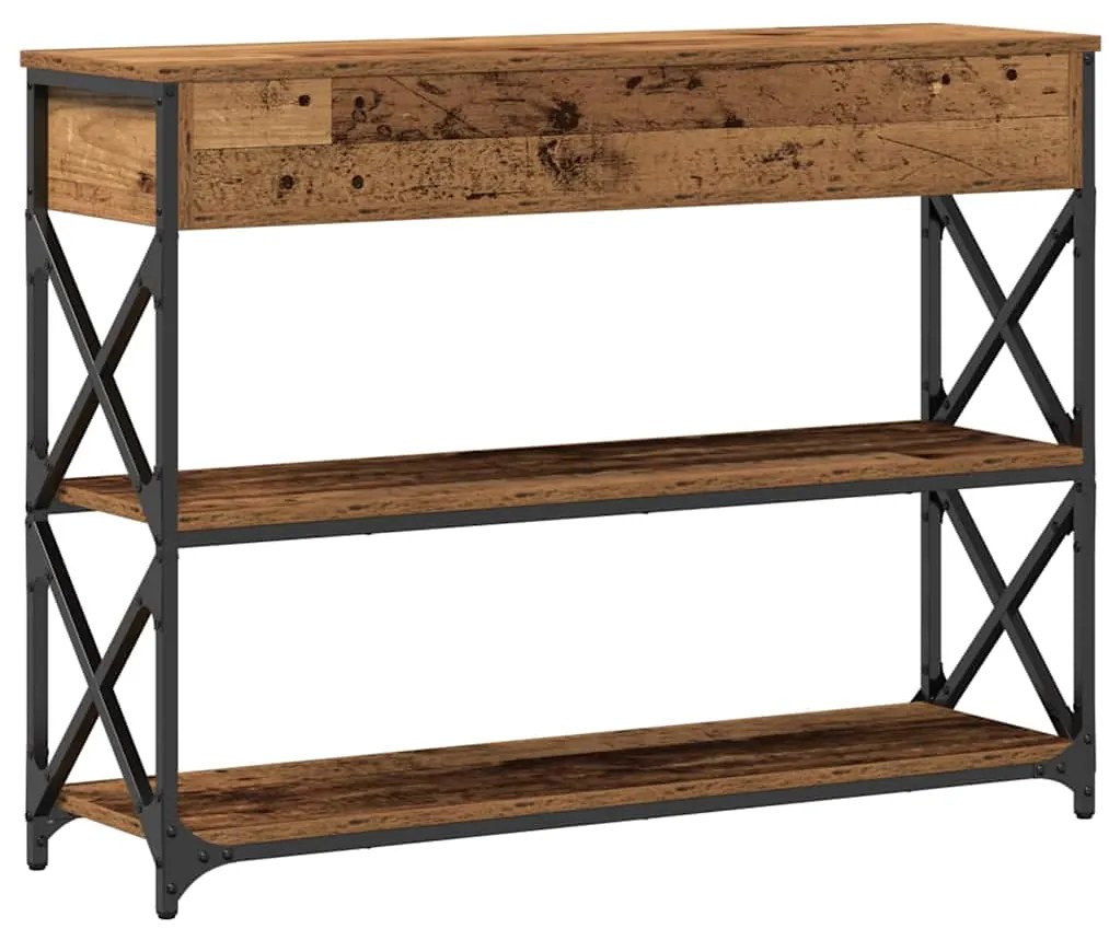Mesa de Consola vidaXL Madeira Antiga 100x28x75 cm Madeira de Engenhar