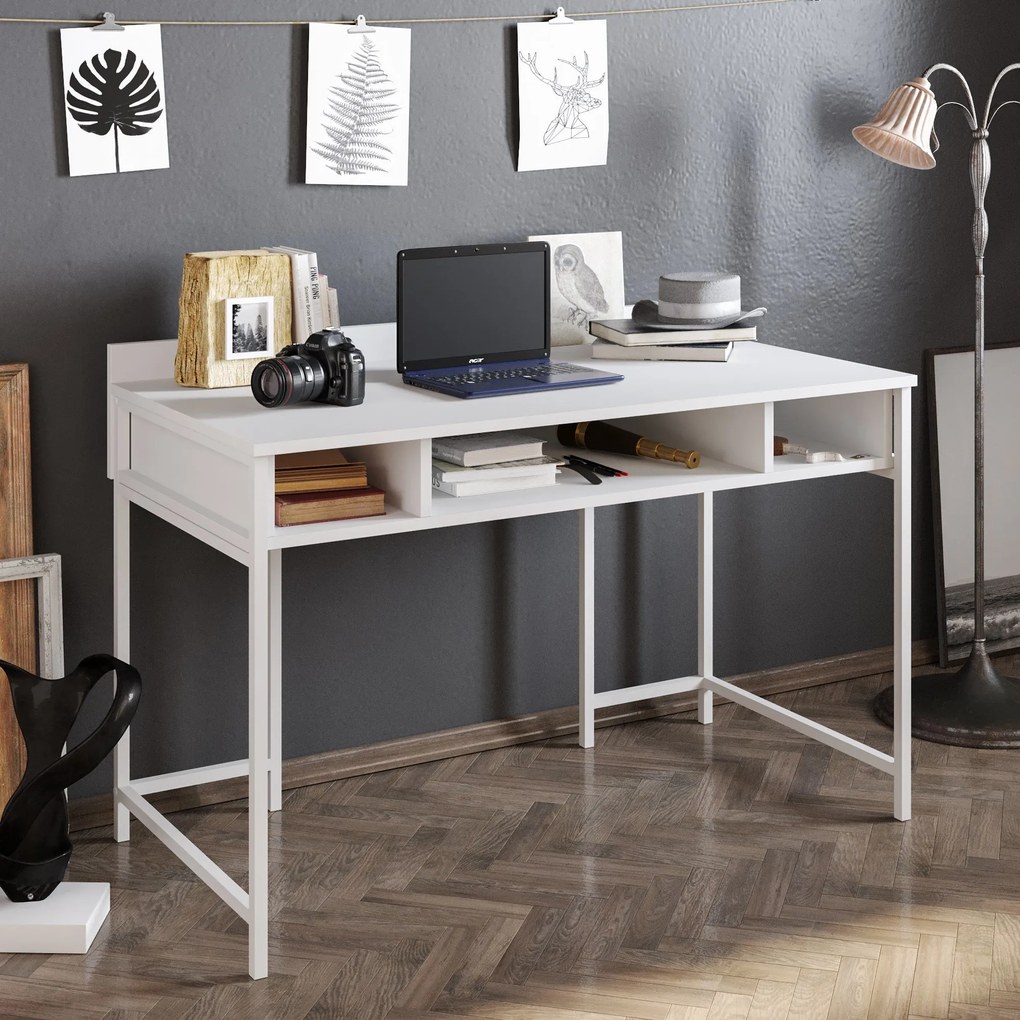 Secretária Tumata – Branco – 119,5 cm x 65,2 cm x 62 cm