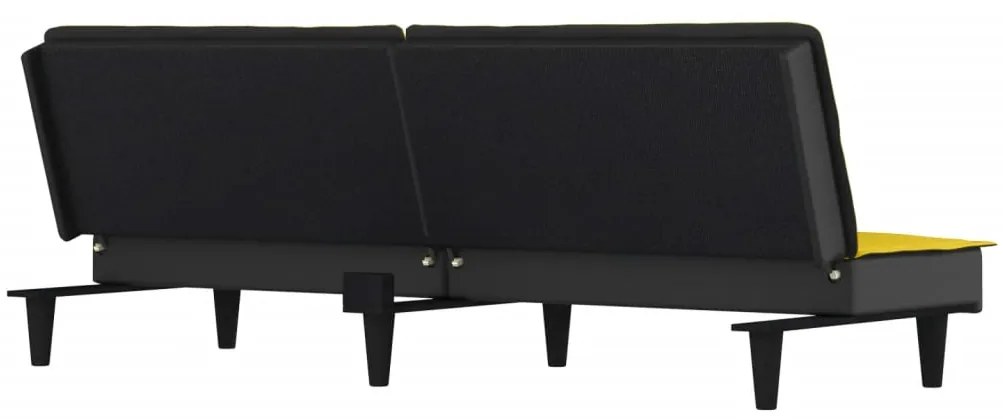 Sofá-cama tecido amarelo-claro