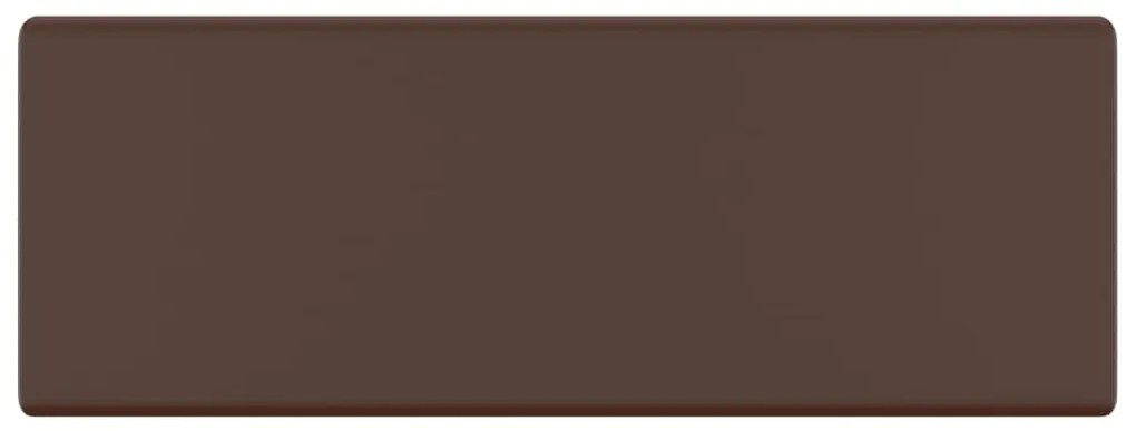 Lavatório luxuoso quadrado 41x41 cm cerâmica castanho mate
