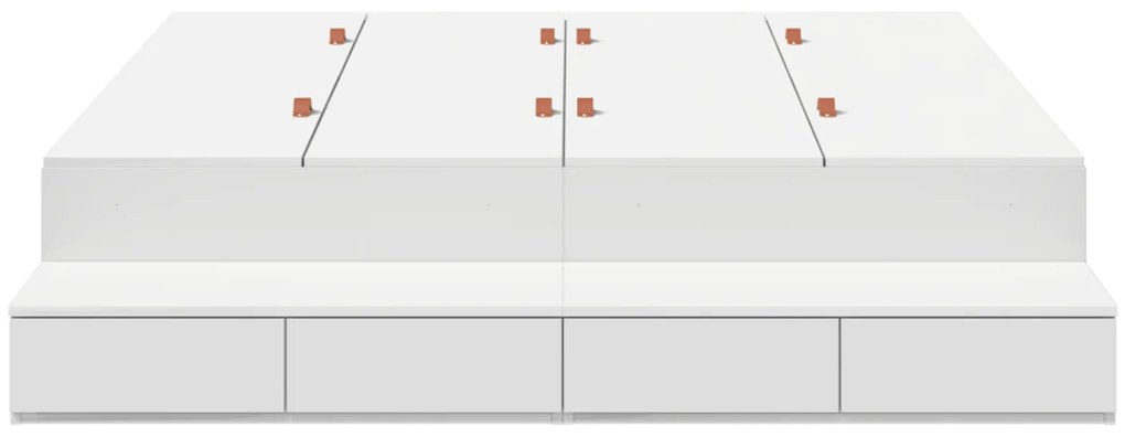 Estrado de Cama com Armazenamento Branco 140x200 cm