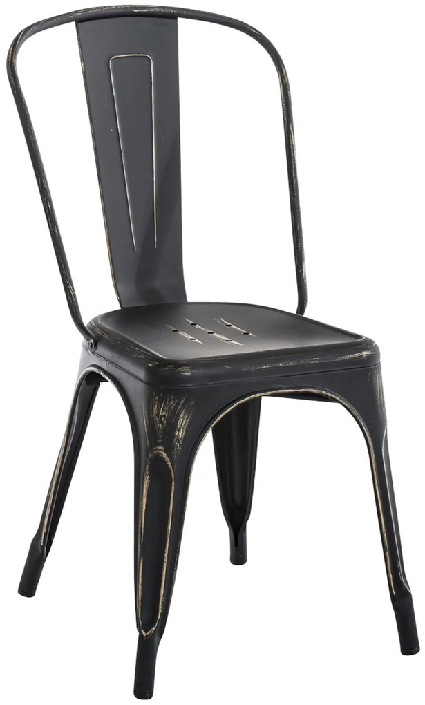 Cadeira Benedikt em metal 89 x 44 x 48 cm Preto + Dourado