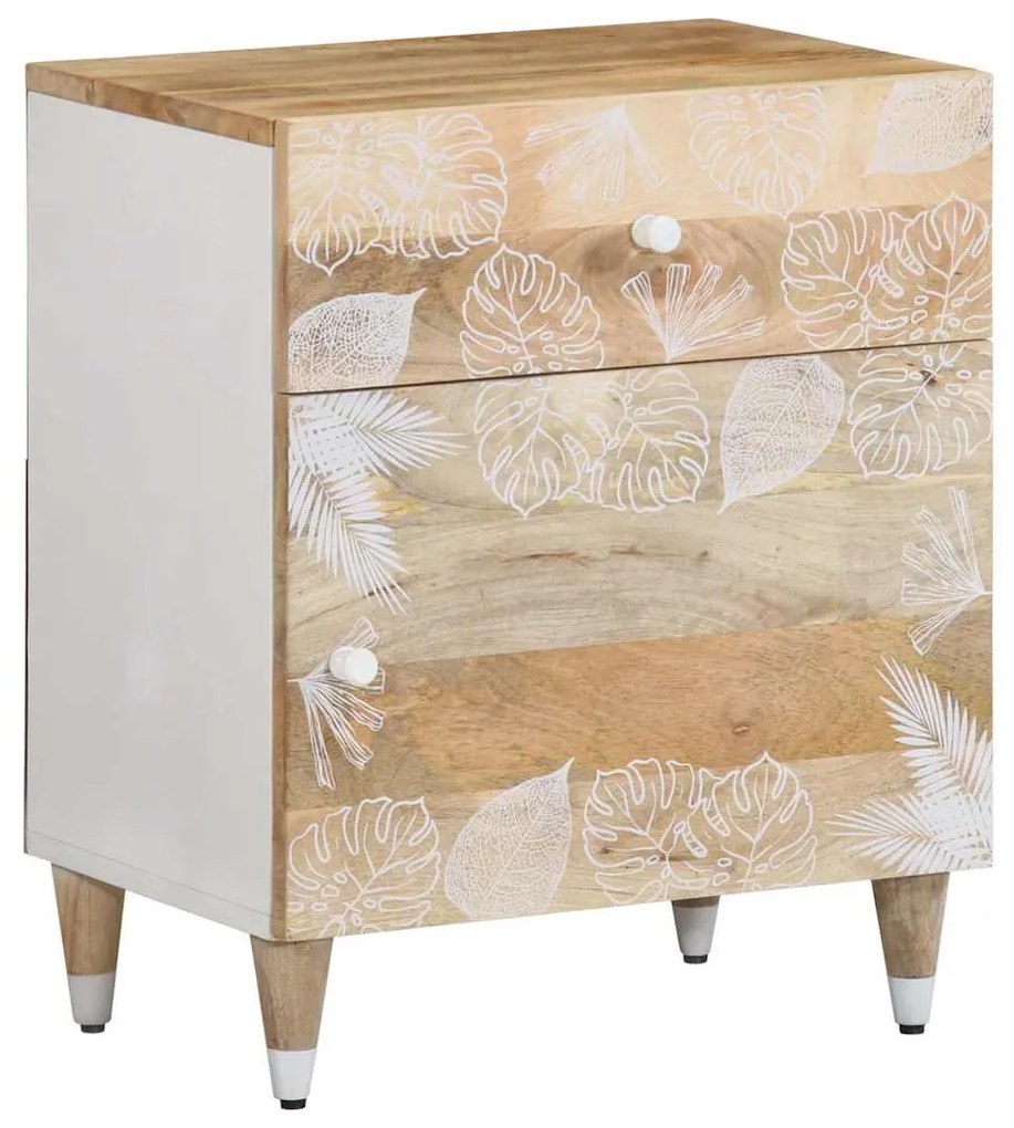 Mesa de cabeceira 50x33x60 cm madeira de mangueira maciça