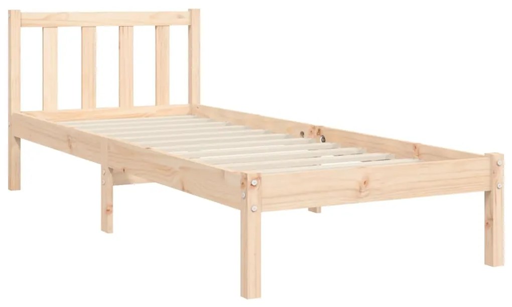 Estrutura de cama com cabeceira 90x190 cm madeira maciça