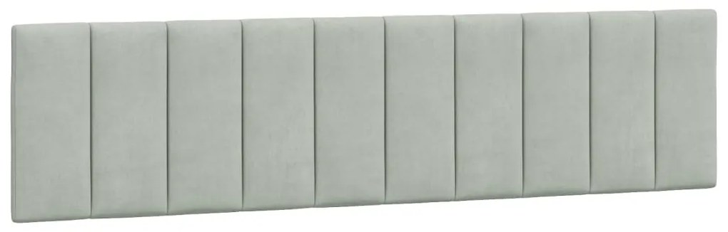 Estrutura de cama c/ luzes LED 200x200 cm veludo cinzento-claro