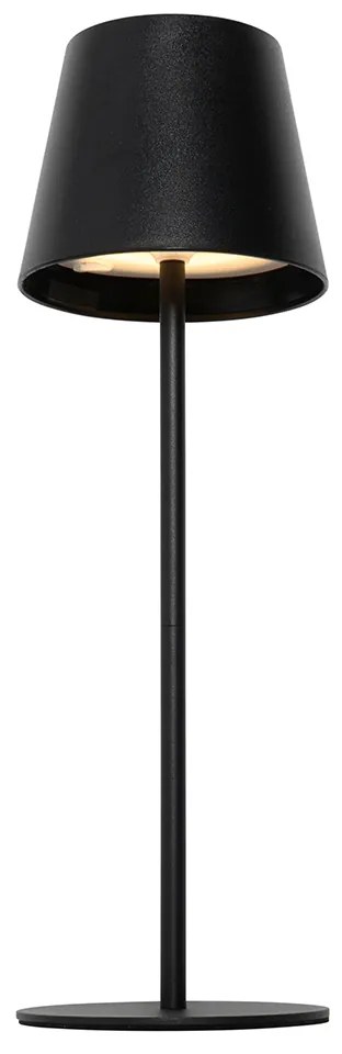 Candeeiro de Mesa Preto Incl. LED Dimerizável e Recarregável IP54 - Murdock