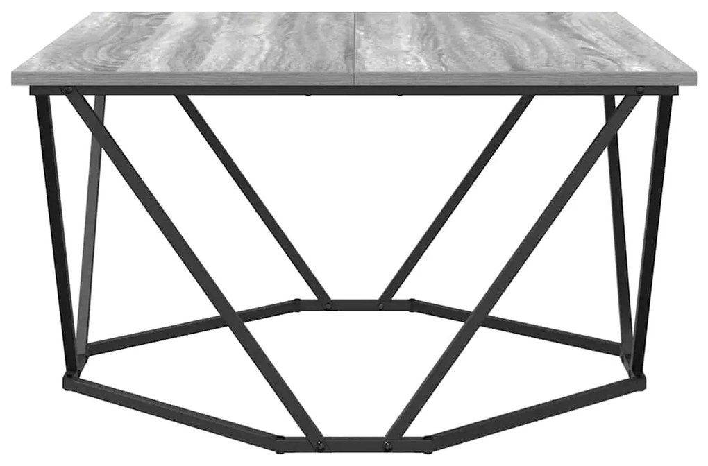 Mesa de Centro Cinza Sonoma 80x80x45 cm Madeira Engenharia