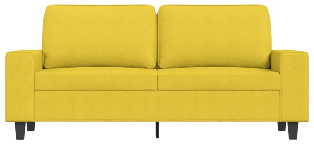 Sofá de 2 lugares 140 cm tecido amarelo-claro