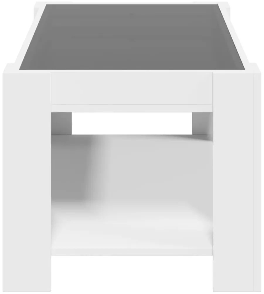 Mesa de centro c/ LEDs 93x53x45 cm derivados de madeira branco