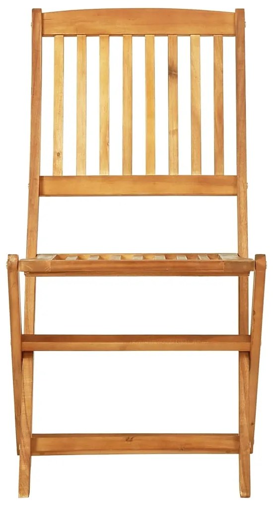 3 pcs conjunto jantar dobrável p/ jardim madeira acácia maciça