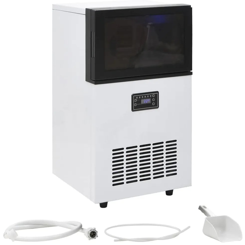 50759 vidaXL Máquina de fazer cubos de gelo preto 45 kg/24 h