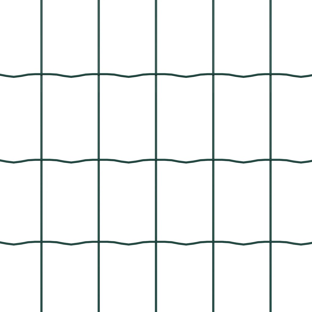 Cerca Europeia com 5 Postes U Verde 0.8x10 m Aço