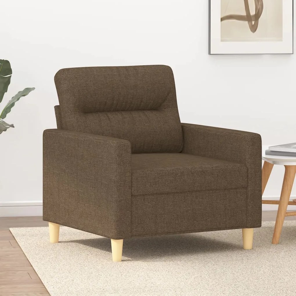vidaXL Poltrona 60 cm tecido castanho