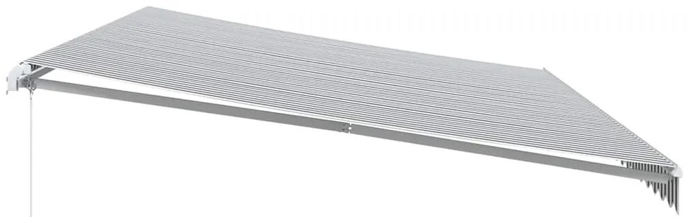 Toldo retrátil manual 600x300 cm antracite e branco
