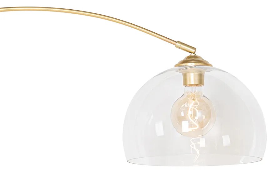 Candeeiro de Arco Inteligente Latão com Vidro Transparente Incl. WiFi G95 - Arc