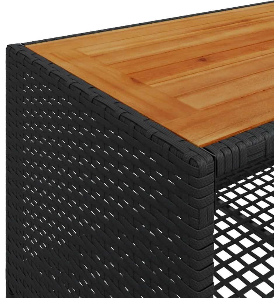 4 pcs conjunto de sofás para jardim c/ almofadões vime PE preto