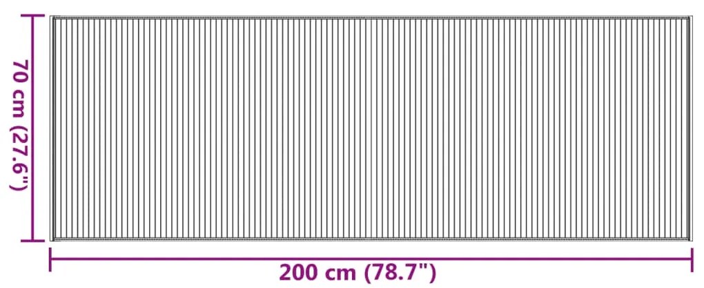 Tapete retangular 70x200 cm bambu cor natural clara