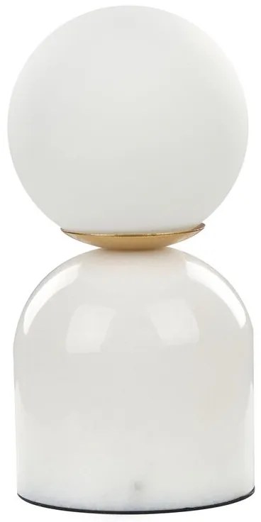 Candeeiro de mesa com efeito de mármore branco 21 cm KIWI Beliani