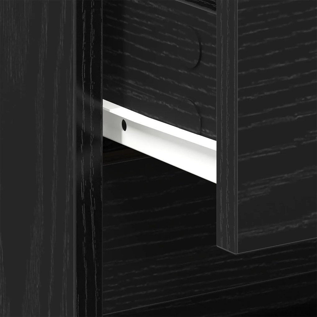 móvel de cabeceira vidaXL Preto Carvalho 45x34x44,5 cm Madeira de Enge
