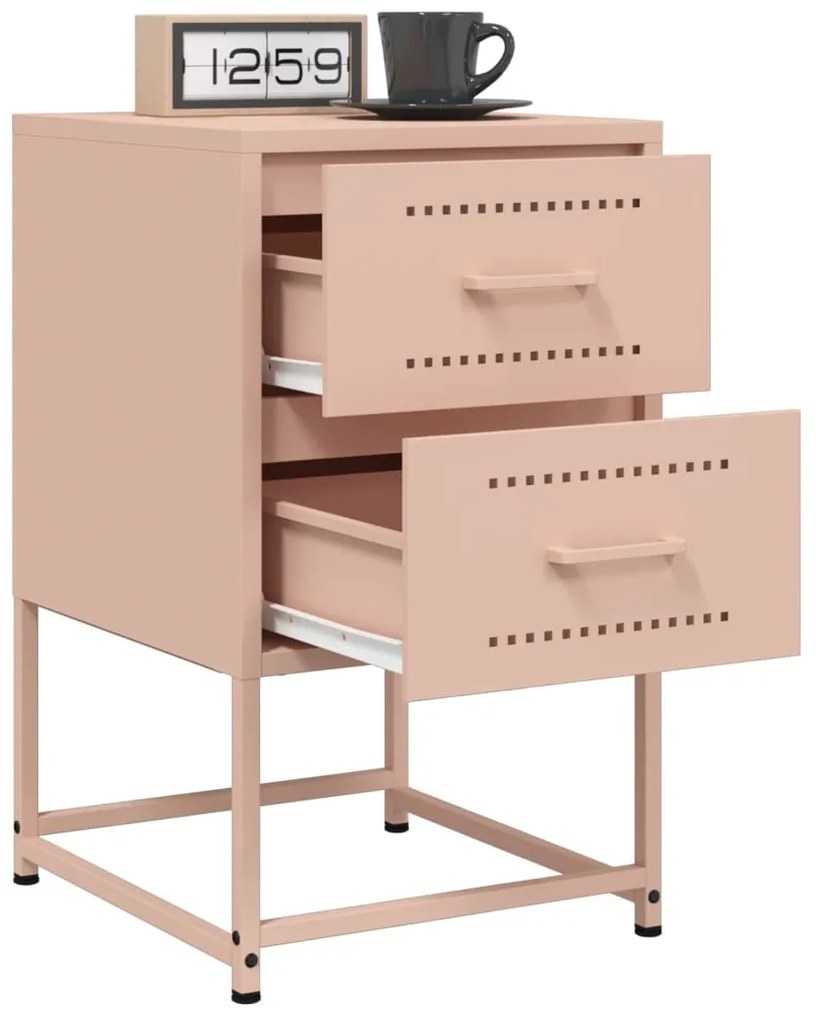 Mesa de cabeceira 36x39x60,5 cm aço rosa