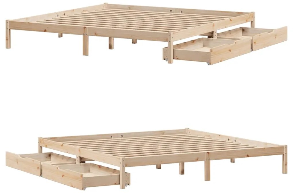 Cama sem colchão 180x200 cm madeira de pinho maciça