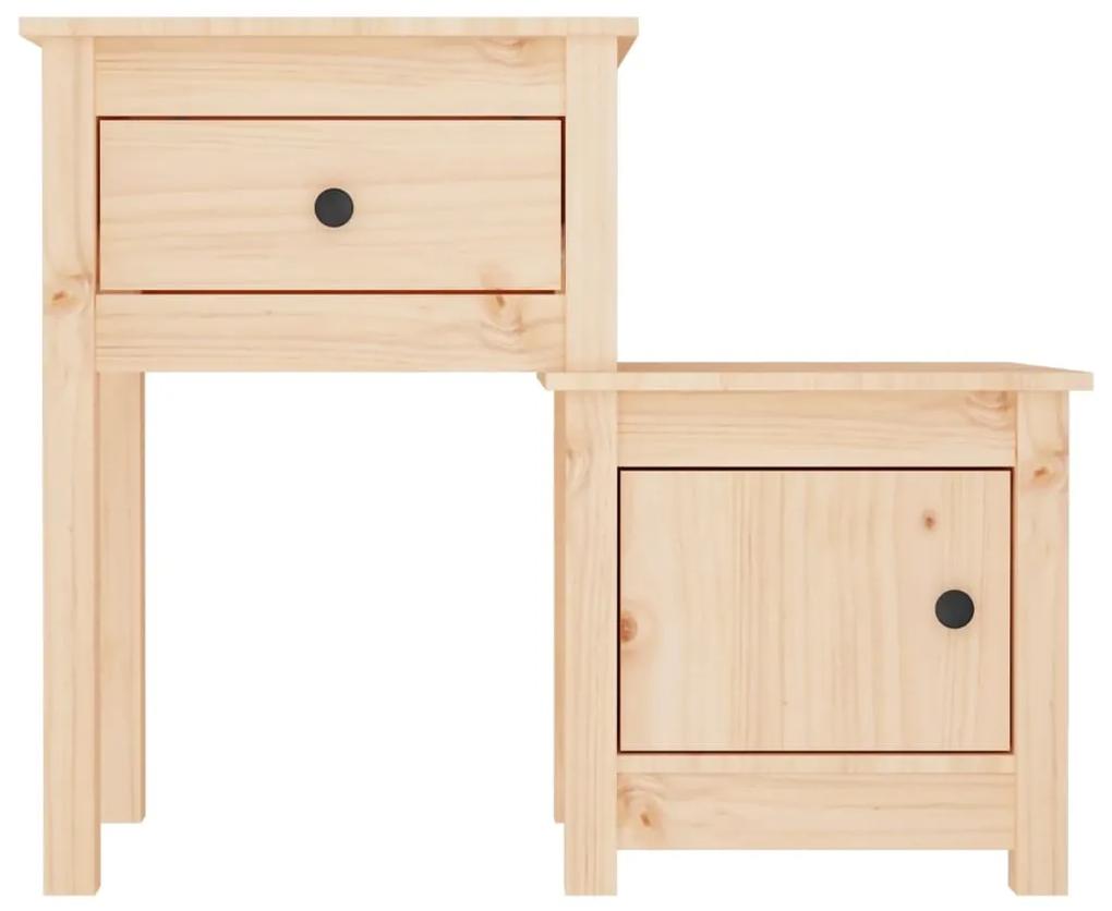 Mesa de cabeceira 79,5x38x65,5 cm madeira de pinho maciça