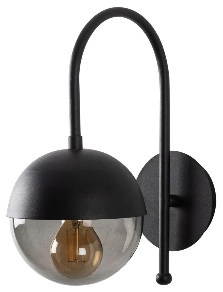 Aplique de Parede Karsor – Preto e Fumado – 15 x 25 cm