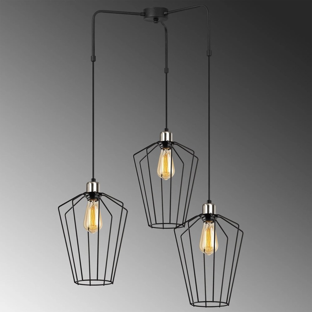 Candeeiro de Teto Fener – Preto Níquel – 68 x 25 cm