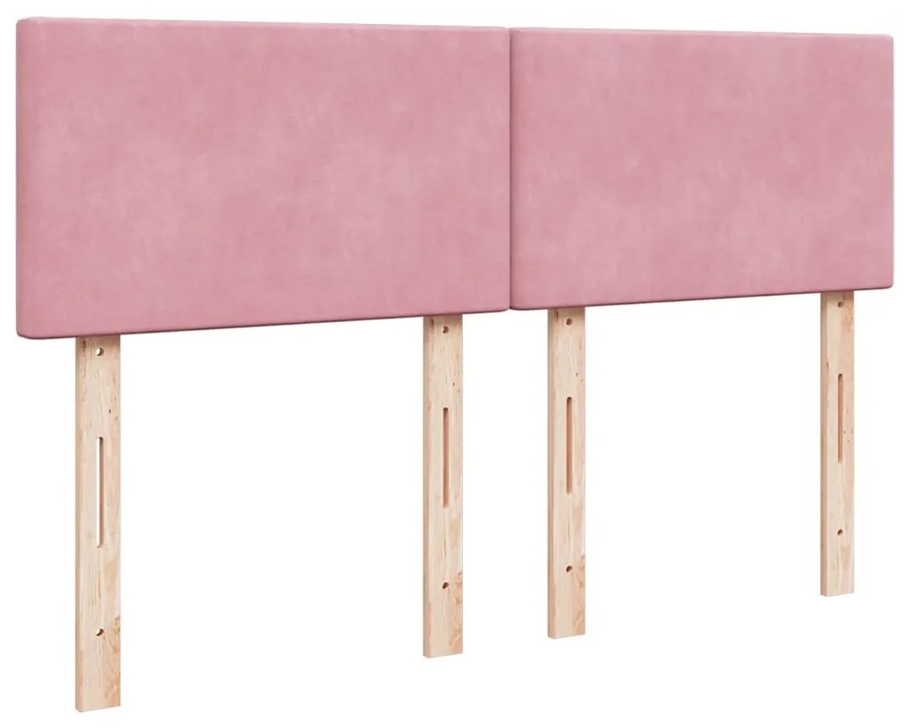 Cama com molas/colchão 140x200 cm veludo rosa