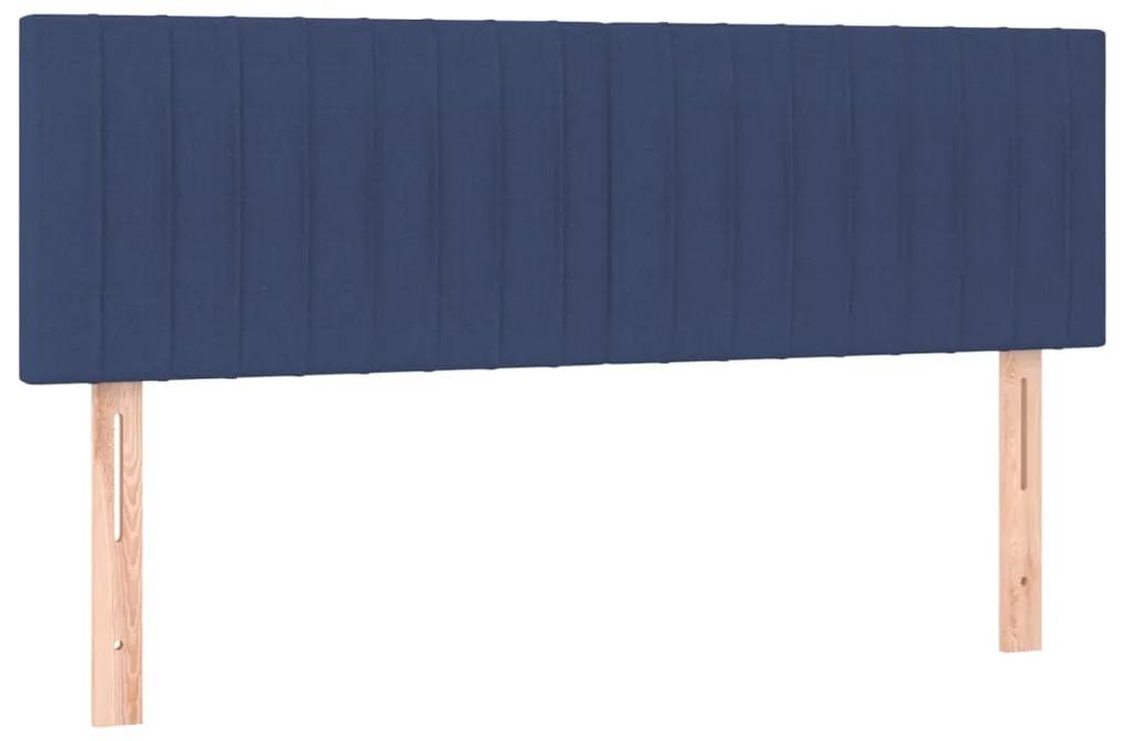 Cama com molas/colchão 140x190 cm tecido azul