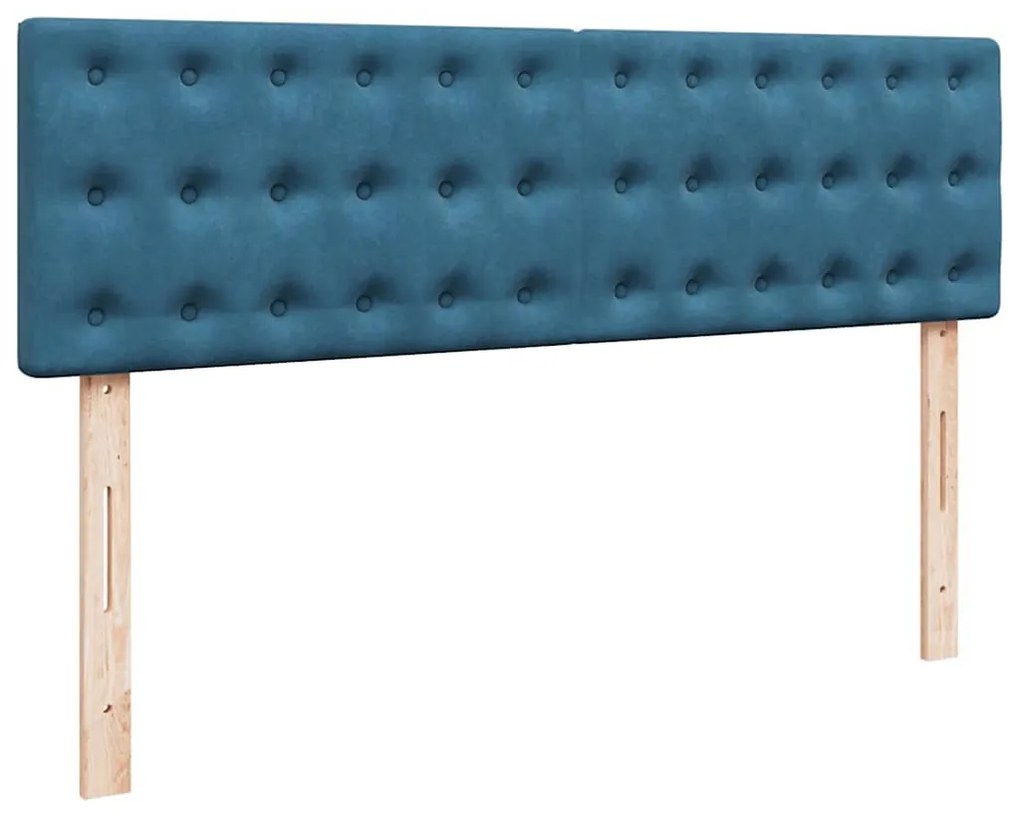 Estrutura de cama otomana com colchão 140x200 cm azul escuro