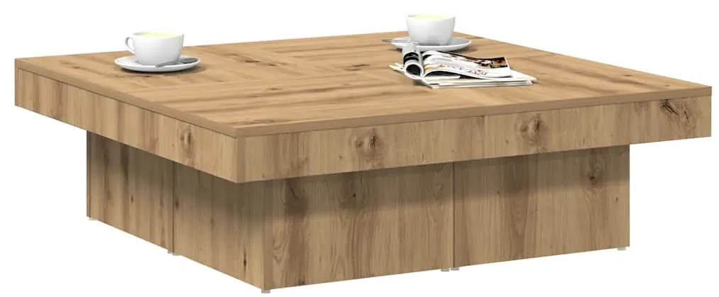 Mesa de centro 90x90x28 cm derivados madeira carvalho castanho
