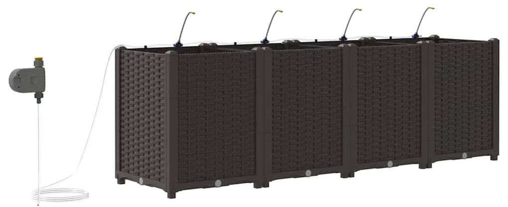 Jardineiras de Jardim 1 pc Castanho 160 x 40 x 52 cm Plástico