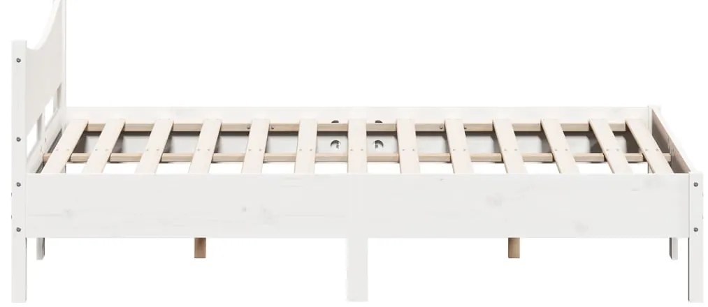 Cama sem colchão 150x200 cm madeira de pinho maciça branco
