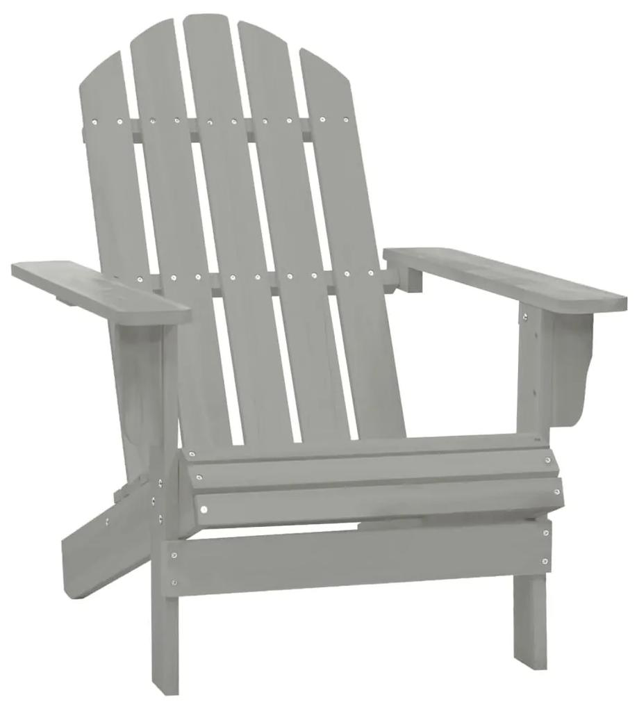 45702 vidaXL Cadeira de jardim madeira cinzento
