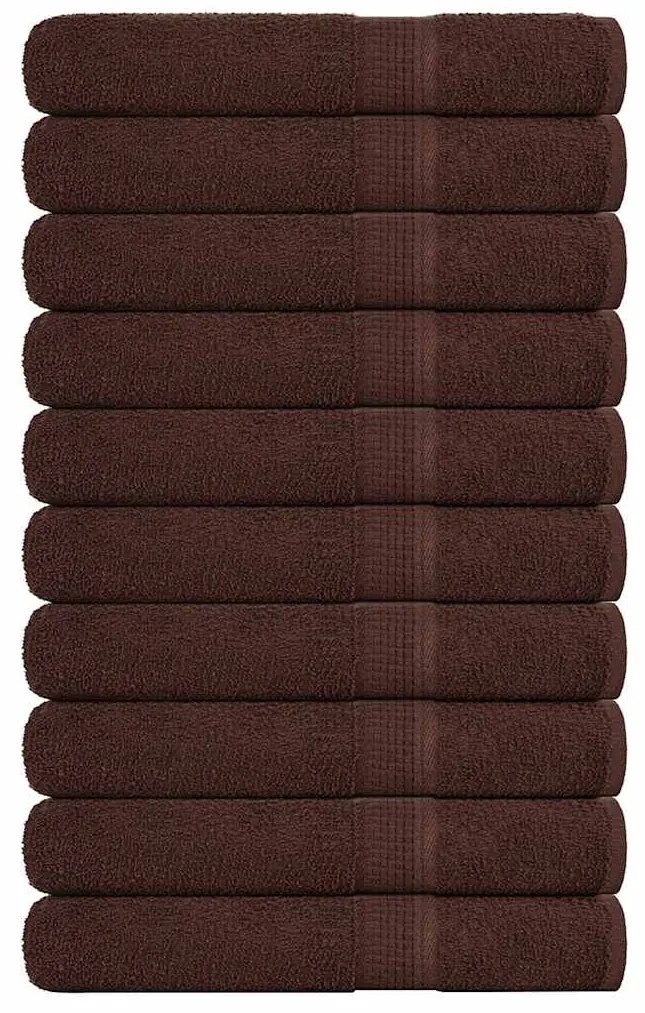 vidaXL Toalhas de sauna 10 pcs 80x200 cm 360 gsm 100% algodão castanho
