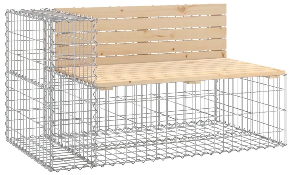 Banco de jardim c/ design gabião 347x71x65,5 cm pinho maciço