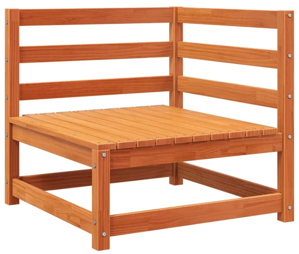 5 pcs conjunto de sofás de jardim pinho maciço castanho-mel