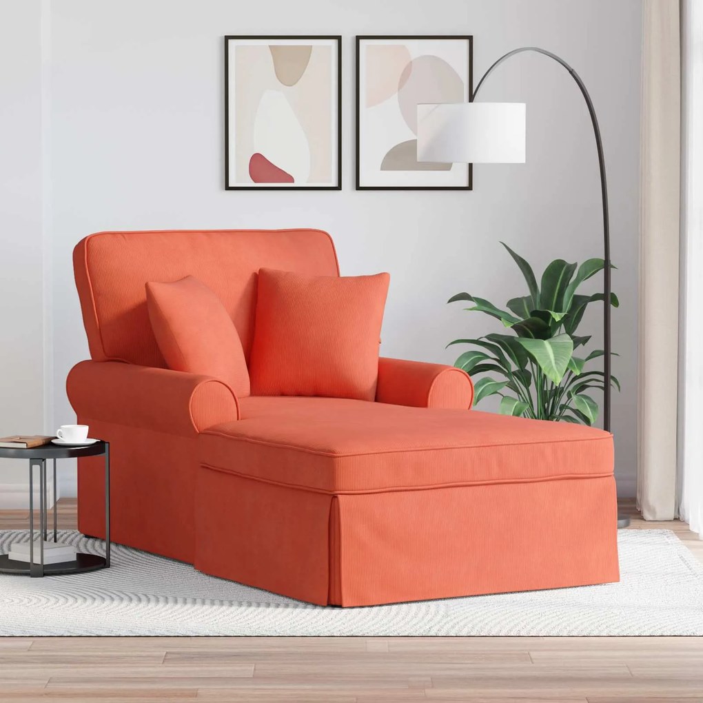vidaXL Chaise Lounge com Saia Laranja Vermelho 91 x 157 x 91 cm